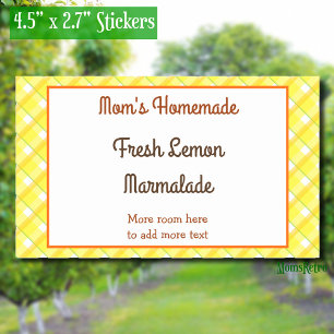 Pegatina Rectangular Retro editable de cheques de agujeros amarillos