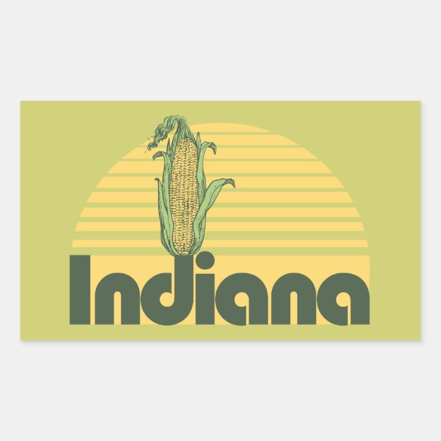 Pegatina Rectangular Retro Indiana (Anverso)