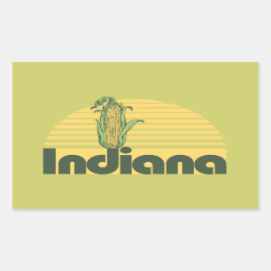 Pegatina Rectangular Retro Indiana
