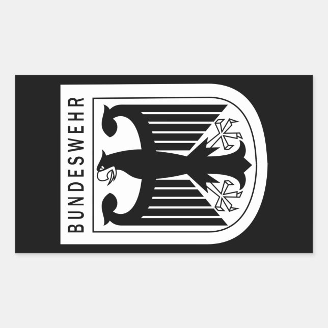 Pegatina Rectangular Retro - República Federal de Alemania Bundeswehr (Anverso)