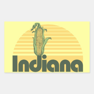 Pegatina Rectangular Retro Sweet Home Indiana