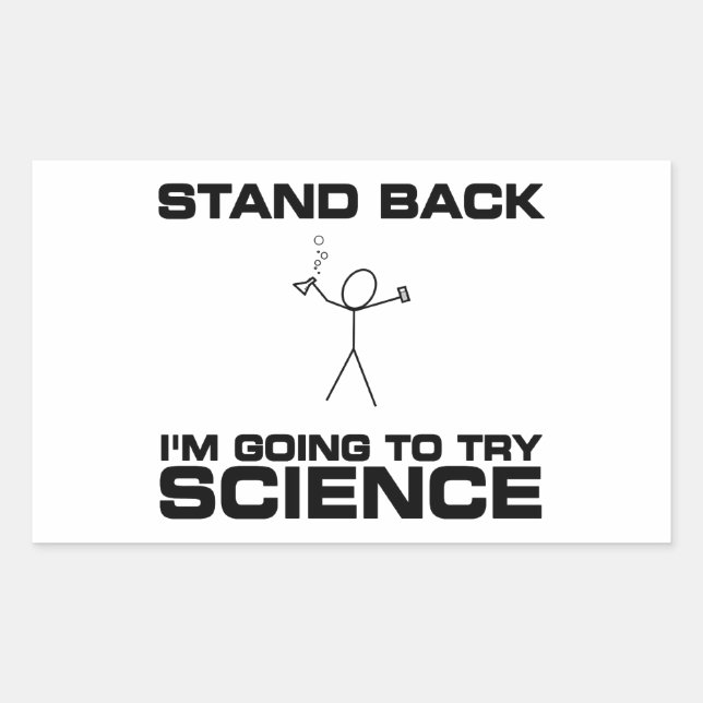 Pegatina Rectangular Retroceder voy a probar la ciencia (Anverso)