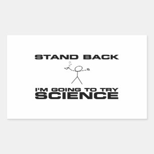 Pegatina Rectangular Retroceder voy a probar la ciencia