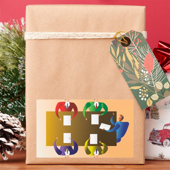 Pegatina Rectangular Reunión de negocios (Subido por el creador)