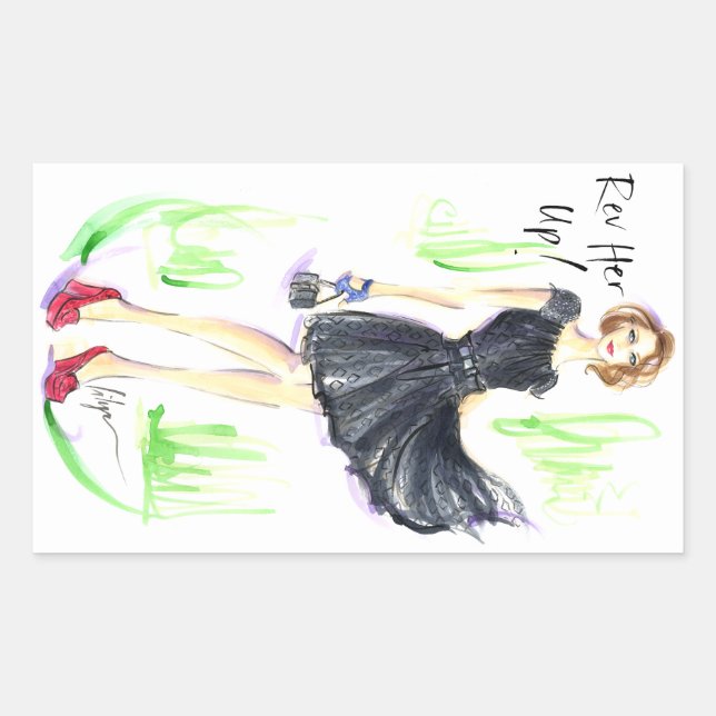 Pegatina Rectangular Revertir su (Anverso)