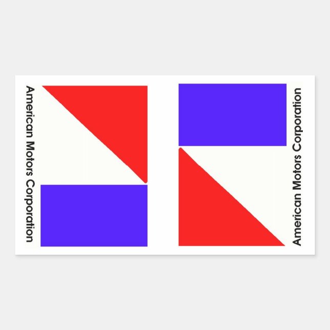 PEGATINA RECTANGULAR REVISADOS LOGOS DE LA EMPRESA MOTORS AMERICANA (Anverso)