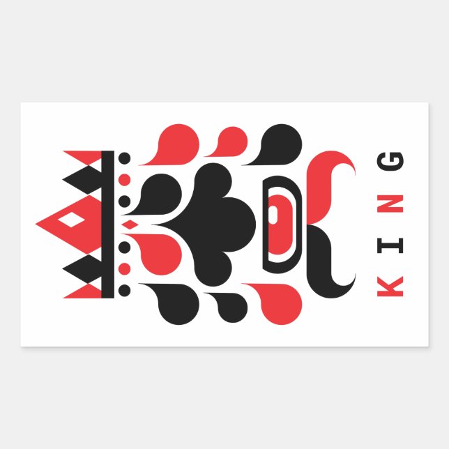 PEGATINA RECTANGULAR REY (Anverso)