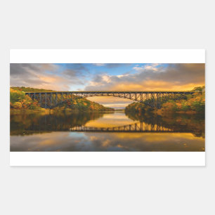 Pegatina Rectangular Rey francés Bridge en caída