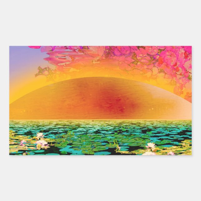 PEGATINA RECTANGULAR REZANDO MANTIS EN EL SOL (Anverso)