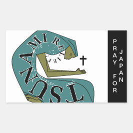 PEGATINA RECTANGULAR REZAR POR JAPÓN