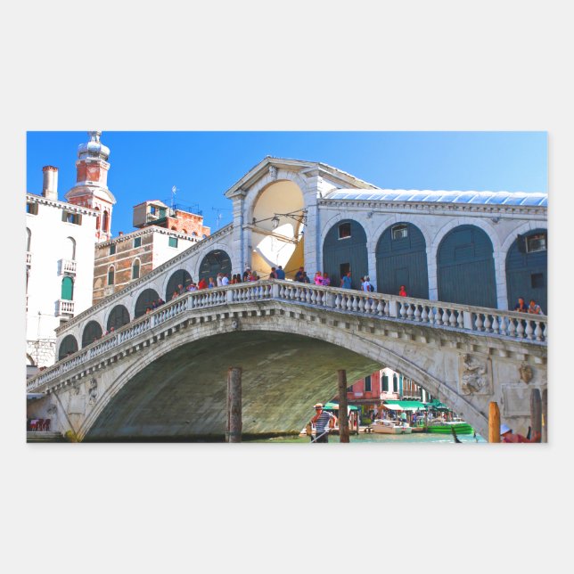 Pegatina Rectangular Rialto Bridge Venice - Pro Photo (Anverso)