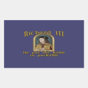 Pegatina Rectangular Richard III puso al rey en camiseta del