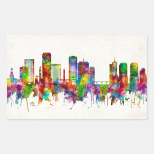 Pegatina Rectangular Richmond Virginia Skyline