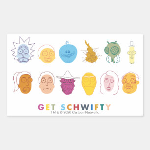 Pegatina Rectangular RICK AND MORTY™   Obtener Schwifty