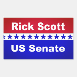 Pegatina Rectangular Rick Scott 2018 Pegatinas políticos populares