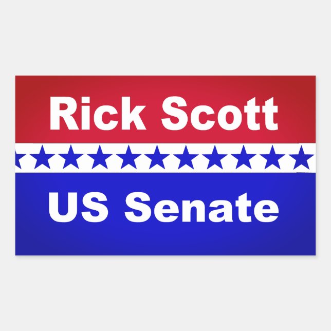 Pegatina Rectangular Rick Scott 2018 Pegatinas políticos populares (Anverso)