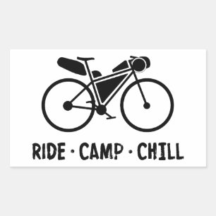 Pegatina Rectangular Ride Camp Chill Bikepacking