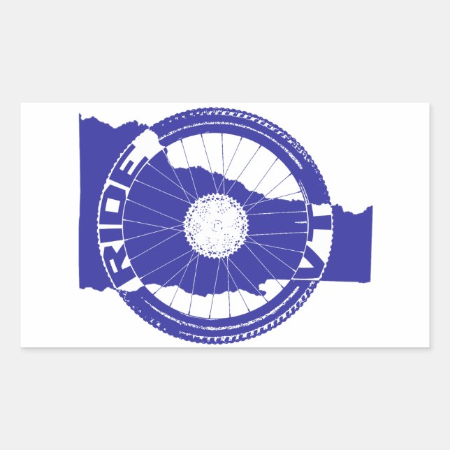 Pegatina Rectangular Ride Vermont (Anverso)