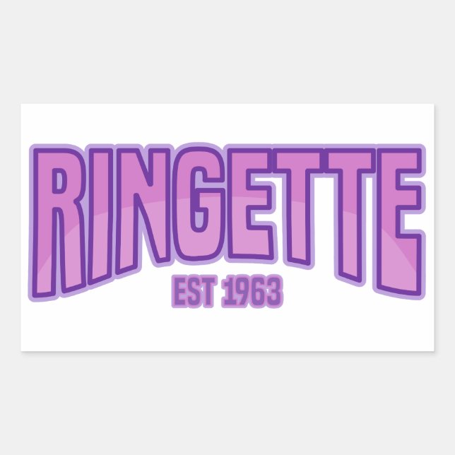 Pegatina Rectangular Ringette Est. Camiseta de 1963 (Anverso)