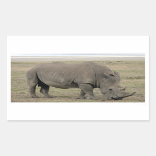 Pegatina Rectangular rinoceronte de Kenia