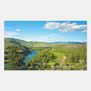 Pegatina Rectangular Río Serpiente, en el centro de Idaho,
