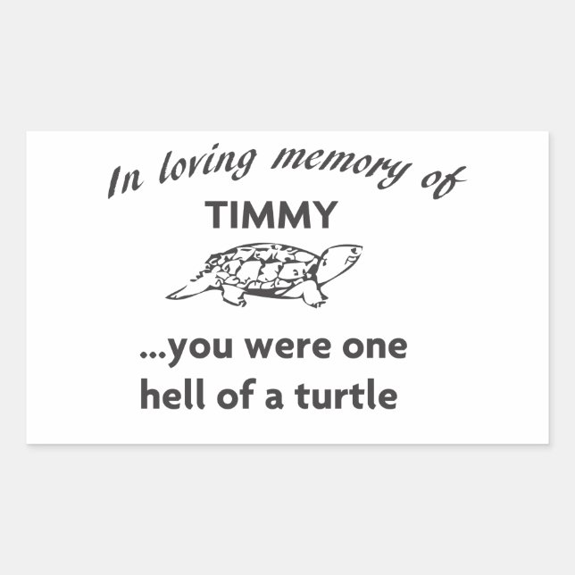 PEGATINA RECTANGULAR RIP TIMMY (Anverso)