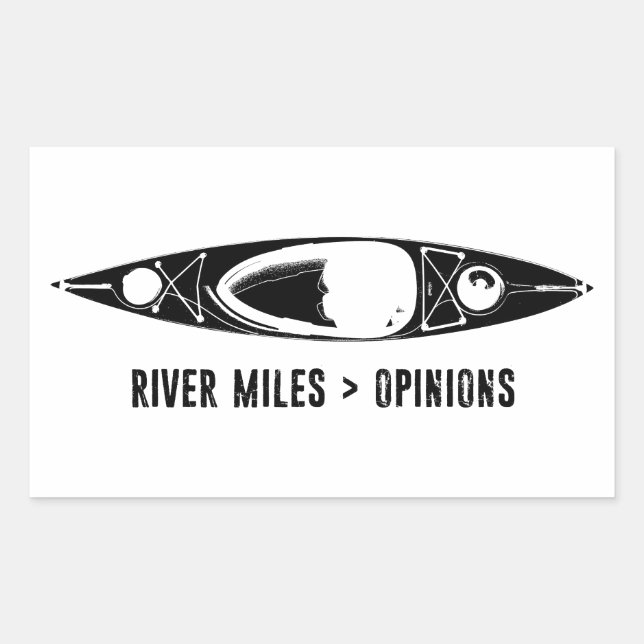 Pegatina Rectangular River Miles > Opinions Kayak (Anverso)