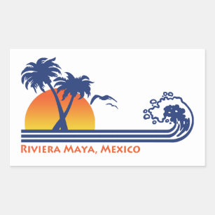 Pegatina Rectangular Riviera Maya México