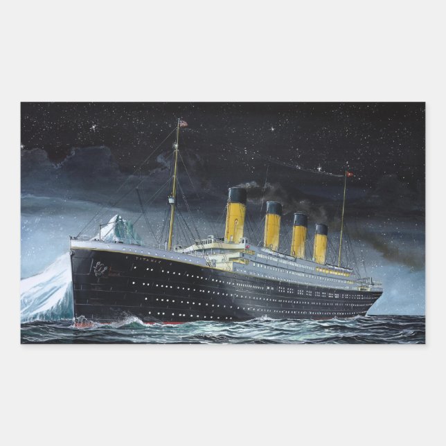 Pegatina Rectangular RMS Titanic (Anverso)