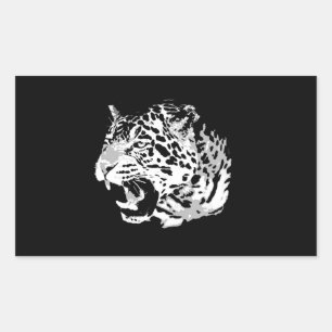 Pegatina Rectangular Roaring Jaguar Rectangle Pegatinas