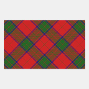 Pegatina Rectangular Robertson tartan platillo rojo