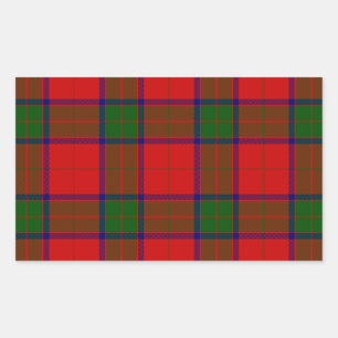 Pegatina Rectangular Robertson tartan platillo rojo