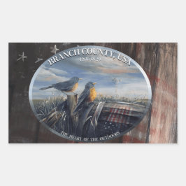 Pegatina Rectangular Robin Branch Co MICH