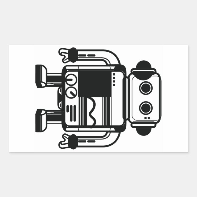 Pegatina Rectangular robot (Anverso)
