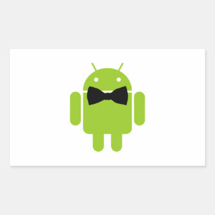Pegatina Rectangular Robot formal de Bow Android