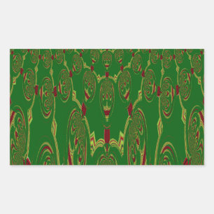 Pegatina Rectangular Robots verdes