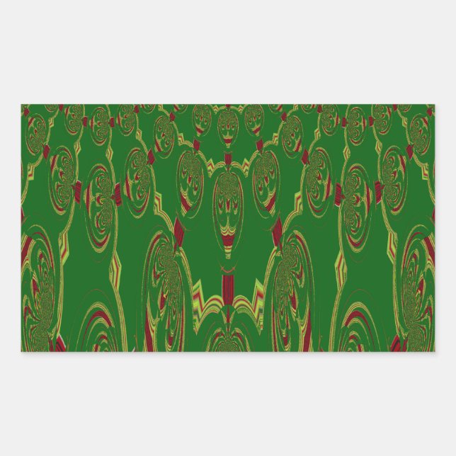 Pegatina Rectangular Robots verdes (Anverso)