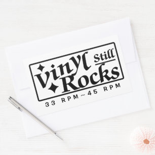 Pegatina Rectangular Rocas fijas de vinilo a 33 RPM y 45 RPM