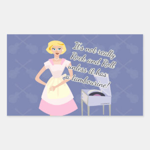 Pegatina Rectangular Rock and Roll Housewife Motto Funny Slogan