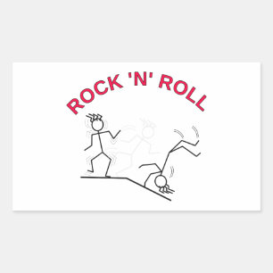 Pegatina Rectangular Rock 'N' Roll
