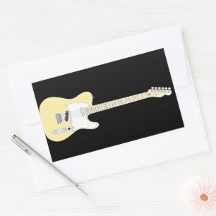 Pegatina Rectangular Rock n Roll Guitar