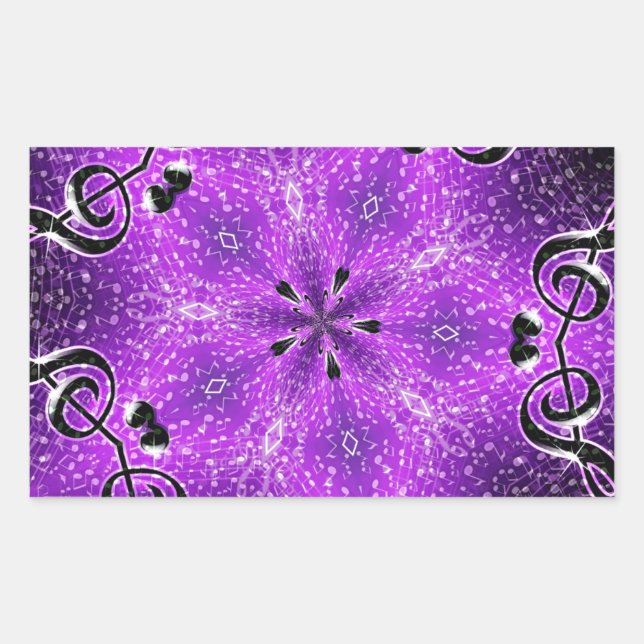 Pegatina Rectangular Rock, Rock. (Anverso)