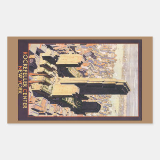 Pegatina Rectangular Rockefeller Center New York