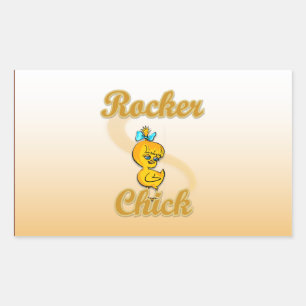 Pegatina Rectangular Rocker Chick