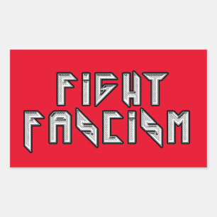 Pegatina Rectangular Rockero retro - Combatir el fascismo