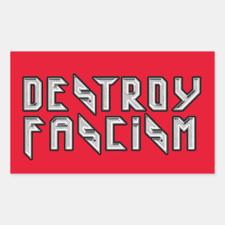 Pegatina Rectangular Rockero retro - Destruir el fascismo