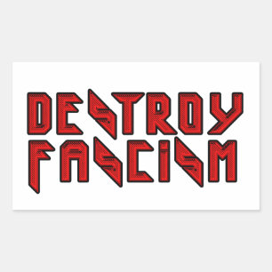 Pegatina Rectangular Rockero retro - Destruir el fascismo