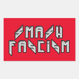 Pegatina Rectangular Rockero retro - Fraude el fascismo