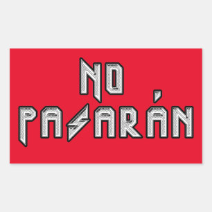 Pegatina Rectangular Rockero retro - Sin pasarán