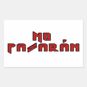 Pegatina Rectangular Rockero retro - Sin pasarán